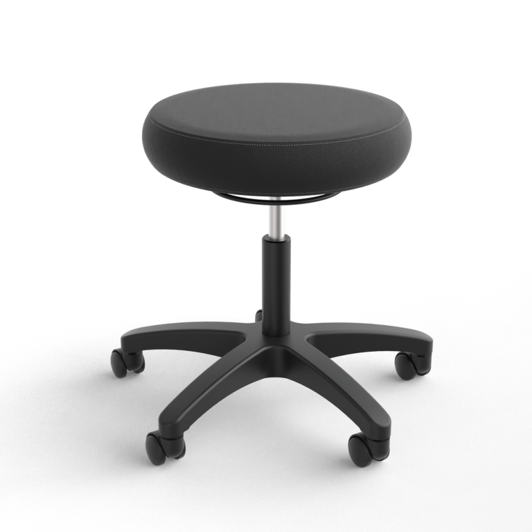 Tabouret ergonomique noir à 5 roulettes - Deforce Medical